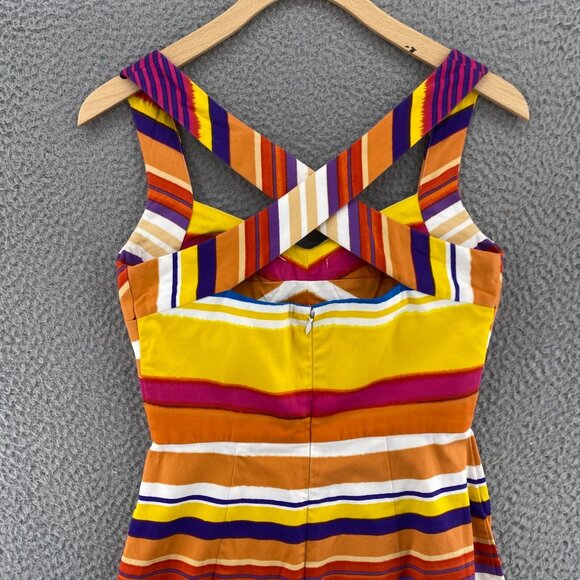 Calvin Klein Dress Womens 2 Multicolor Striped Sheath Sweetheart Neck Bra Mini - Picture 4 of 11